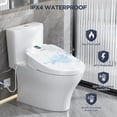 thumbnail image 5 of Smart Electric Bidet, Heated Toilet Seat Elongated with Dual Control, LED Display, Instant Warm Water & Air Dryer, Self-Clean Nozzle, Slow Close Lid, UV Light, Child/ECO/Silent Mode, 5 of 7