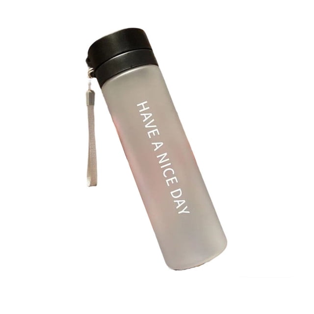 Wosthever Botella de agua con cuerda, taza grande para deportes para beber, tetera a prueba de fugas esmerilada, viajes, estudiantes, adultos, Cocina y Comedor Negro/800ML