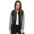 thumbnail image 3 of Día de San Patricio Chaqueta Vaquera Con Capucha Y Cordones En Capas Para Mujer Con Bolsillos Negro XXL, 3 of 5