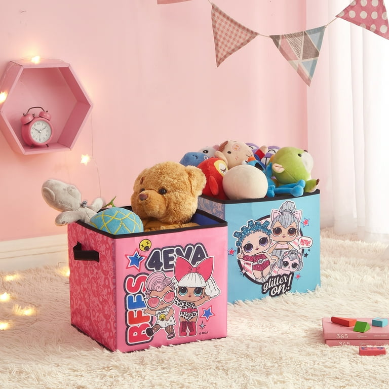 LOL Surprise 2 Piece Light Up Pink Polyester Storage Cubes for Kids