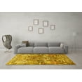 thumbnail image 3 of Ahgly Company Machine Washable Indoor Square Persian Yellow Traditional Area Rugs, 5' Square, 3 of 4