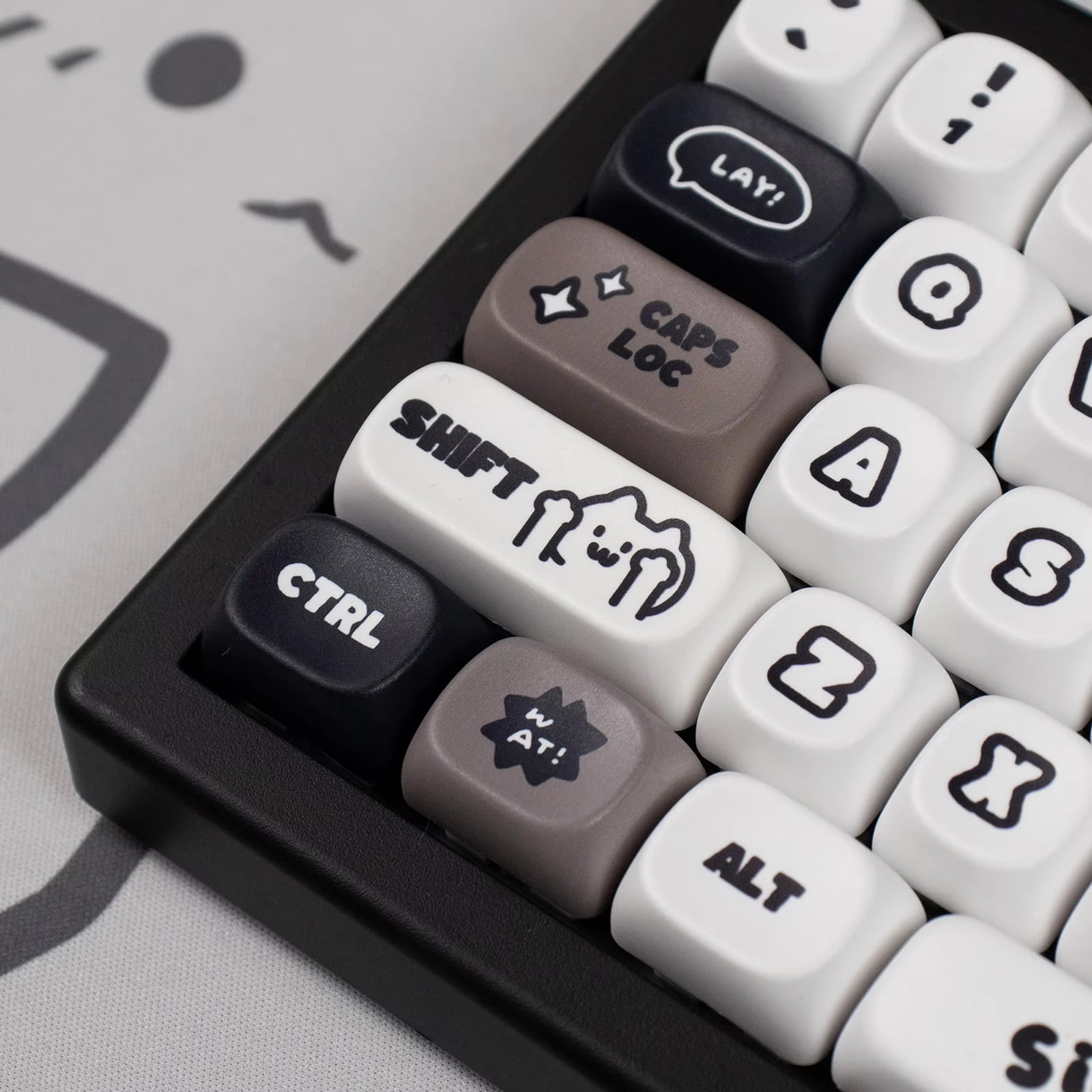 140Key PBTs Keycaps with Cats and Puppy Design MOAs Profile Dyes Sublimation Mechanical Keyboards Compatible