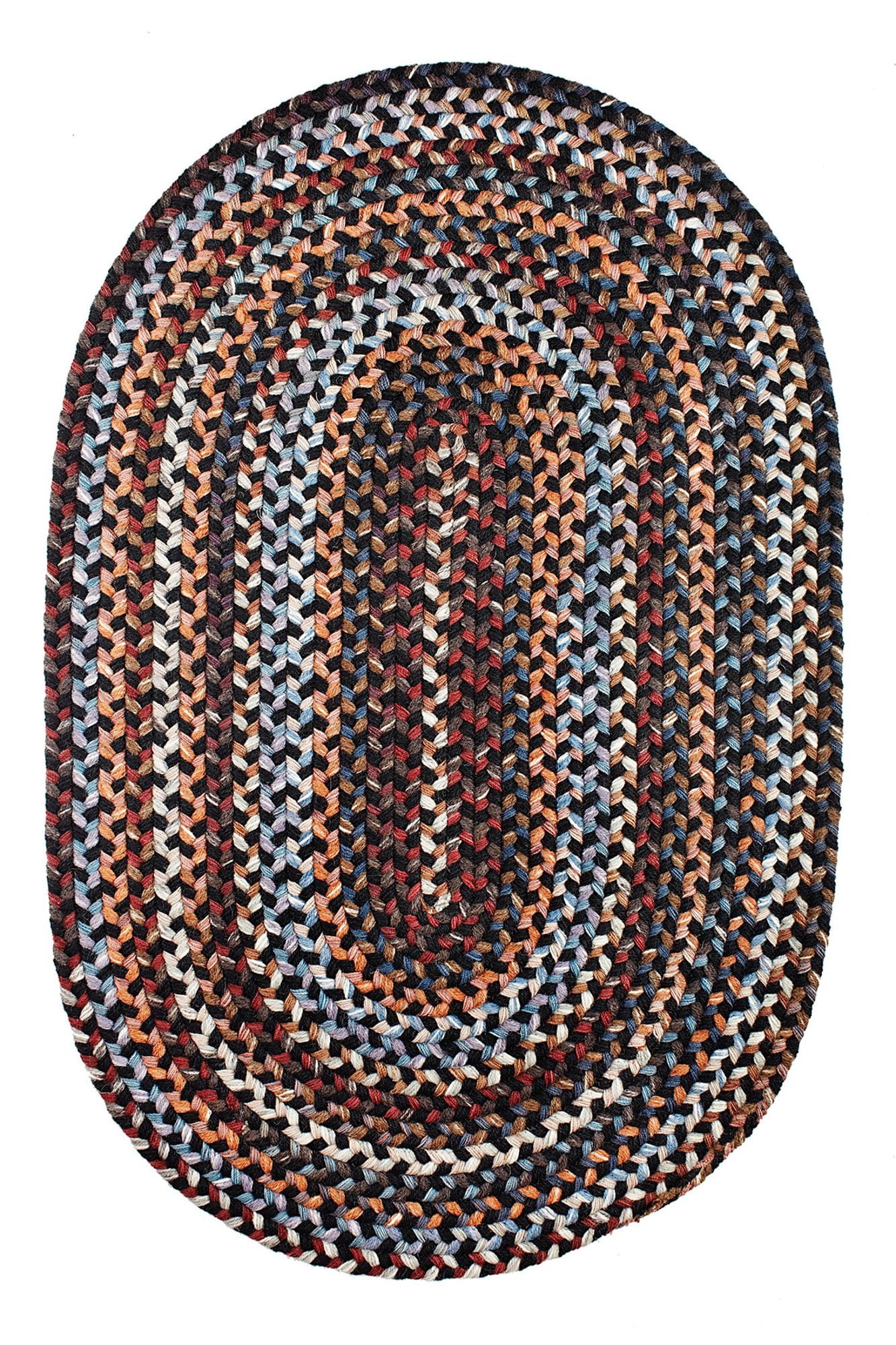 Black Rug BIG Braided Textured Design 8ft. X 8ft. Casual Reversible