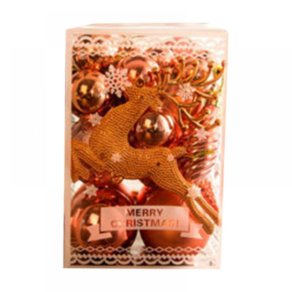 30ct Rose Gold Christmas Tree Ball Ornaments Set Shatterproof Christmas