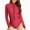 Red, variant on Women One Piece Long Sleeve Swimsuits Zip Surfing Bathing Suits Sun Protection Womens Summer Beachwear