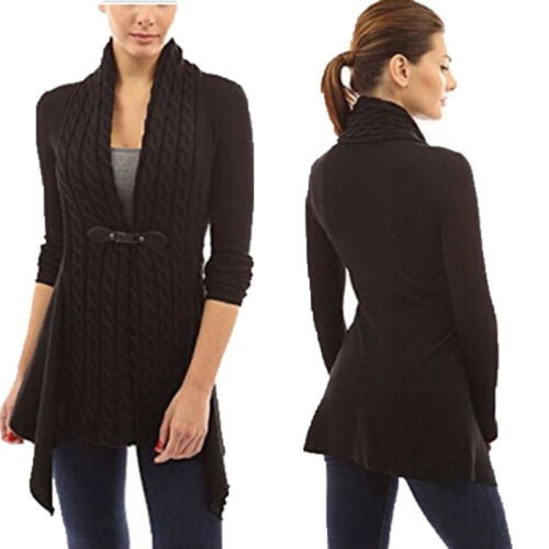 Cowl neck cardigan women's cheap