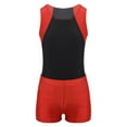 thumbnail image 3 of YUUMIN Kids Boys Girls Gymnastics Leotard with Shorts Set Tumbling Dance Biketard Unitard Dancewear Red 14, 3 of 5