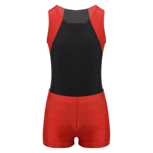 Eandarui Ensemble de Lutte pour Garçons, Maillot de Sport et Short de Gymnastique Rouge 6