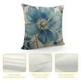 thumbnail image 4 of WERPE  Farmhouse Blue Flower Pillow Covers Vintage Oil Painting Birds Orchid Floral Garden Square Pillow Cushion Cases, Aesthetic Room Decor for Outdoor Sofa Bedroom Blue, 4 of 5