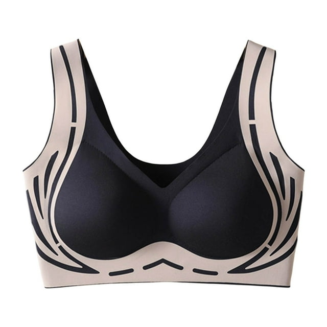 Brasier sin Varillas Mujer Tela de Mantequilla Sujetador de Realce de Espalda para Mujer, Ropa Interior sin Costuras, Copa Fija, Par de Sujetadores Tipo Chaleco Plegables Caídos Extra Grande