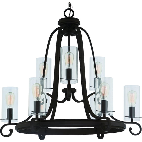 Volume Lighting Regina 9-Light Indoor Antique Bronze Chandelier