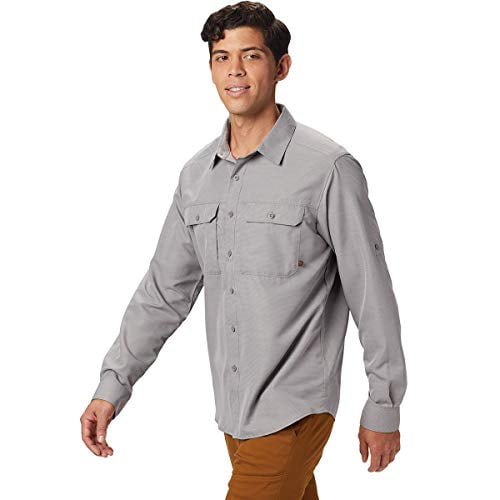 Mountain Hardwear Men's Standard Canyon Long Sleeve Shirt, Manta Grey, Medium