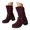 Wine, variant on Women's Suede Slouchy Mid Calf Boots with Buckle Strap Wide Width Pull on Riding Combat Ankle Boots