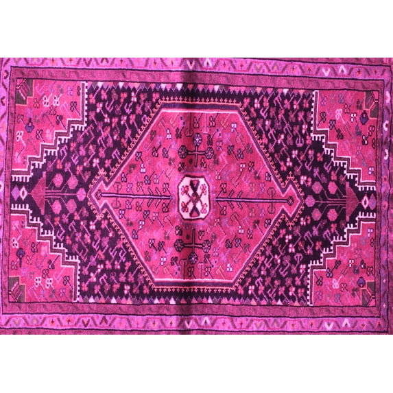 Ahgly Company Indoor Rectangle Persian Pink Traditional Area Rugs, 2' x 4'