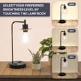 thumbnail image 3 of Lavish Home Lamp with USB Charging Ports, Touch Control, LED Bulb (Black), 3 of 8