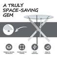 thumbnail image 4 of Noble House Round Dining Table,Glass Dining Table, cross-shaped electroplated iron legs,Chrome, 4 of 10