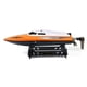 thumbnail image 1 of Ounissouiy Barco de Control remoto, barcos de carreras electrónicos, piscinas y lagos, protección contra vuelcos, lancha rápida, cubierta de Embarcaciones y Embarcaciones Radio Control naranja, 1 of 6