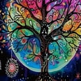 thumbnail image 5 of RUIYC Tree of Life Yin and Yang Galaxy Space Mandala Shower Curtain for Bathroom Decoration White, 5 of 7