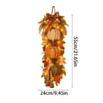 thumbnail image 4 of 2026 NEW Rustic Wooden Pumpkin Door Hanging, Fall Harvest Wall Decor with Maple Leaves Acorn Plaid Bow for Front Porch Home Thanksgiving Decoration, 4 of 9