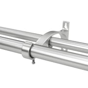Lumi 3/4 & 1 Drapery Double Curtain Rod Set with ball & end cap finials_Brushed Nickel