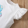 thumbnail image 6 of Kiijoy Toddler Girls Easter Outfits Summer Cute Bunny Graphic Tee Shorts Set, Sizes 1-2T, 6 of 8