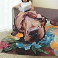 thumbnail image 6 of Rateoe Painted Flower Puppy Print Fuzzy Fleece Throw Blanket Extra Large,Super Soft,Fluffy and Warm Blankets for Couch,Bed,All Season Use (40"x30"), 6 of 8