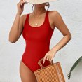 thumbnail image 6 of REORIAFEE Womens Swimsuits One Piece Swimsuit Monokini Retro Bathing Suit Fashionable Swimsuit One Piece Bandage Swimsuit Red XL, 6 of 8