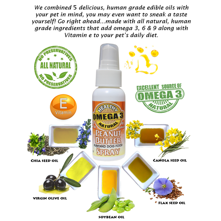 Peanut Butter Flavored Omega 3 Spray Great For Picky Eaters 2 Oz