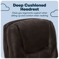 thumbnail image 3 of Serta Benton Executive Big and Tall Office Chair, Ergonomic Computer Chair with Layered Body Pillows, Contoured Lumbar Zone, Faux Leather, Chestnut Brown, 3 of 26