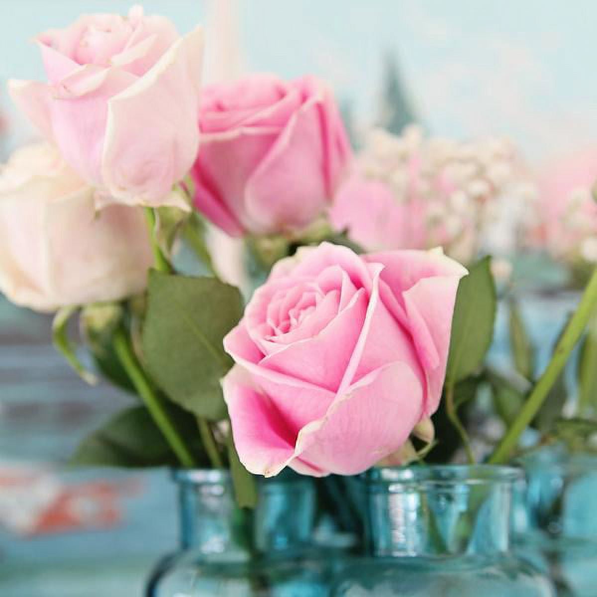 "Pink Roses" Painting Print on Wrapped Canvas