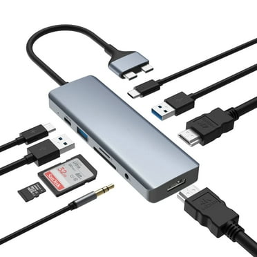 MacBook Pro Docking Station, 9 in 2 MacBook Air Adapter USB C Hub Triple Display for MacBook Pro Air Mac HDMI Dock Dongle with 100W PD, USB 3.0, SD/TF Card Reader, 3.5mm Audio