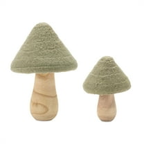 Melrose Glittered Wool Mushroom Christmas Decorations - 7.75" - Set of 2