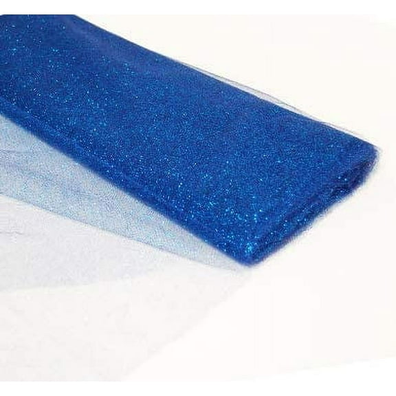 DECORATIVE SILK INC. tulle Glitter Fabric 54" by 10 Yards (30 ft) Tulle Bolt for Wedding, party and Decoration (ROYAL BLUE)
