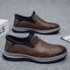 thumbnail image 1 of Zapatos formales de cuero transpirables para hombre, zapatos de cuero transpirables, sin cordones, para negocios, primavera, 1 of 6
