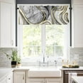 thumbnail image 2 of Window Curtains Valances, Marble Texture Line Black Gold White Rod Pocket Cafe Valance Short Curtains for Kitchen, Bedroom, Living Room, 1 Panel, 54X18, 2 of 5