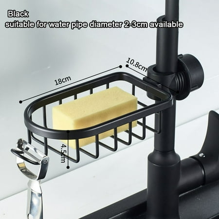 

Metal Bathroom Kitchen Faucet Rack Free Of Punching Pool Sponge Drain Hanger