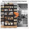 thumbnail image 5 of ChVans Farmhouse 71" Tall Kitchen Pantry with 12 Hanging Shelves, 4 Barn Doors Pantry Storage Cabinet with Load-Bearing Steel Pipe and Adjustable Shelves for Kitchen, Dining Room, Living Room, Black, 5 of 9