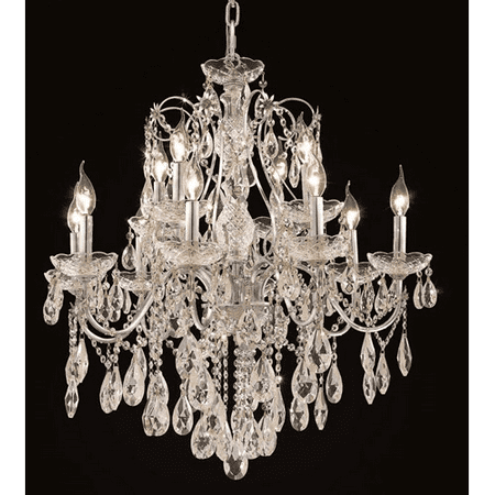 

Chandeliers 12 Light With Clear Crystal Royal Cut Chrome size 28 in 720 Watts - World of Classic