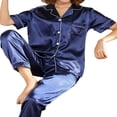 thumbnail image 2 of HLONK Ladies Women Casual Satin Silk Soft Comfort Pyjamas Set Long Sleeve Nightwear, 2 of 3
