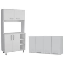 Home Square 2-Piece Set with Four-Door Wall Cabinet and 95 Pantry Cabinet