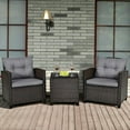 thumbnail image 3 of Aimee Lii 3 Pieces Rattan Patio Furniture Set with Washable Cushion, Modern Patio Furniture for Outdoor Backyard Pool Deck-Gray, 3 of 10
