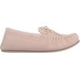 thumbnail image 4 of SNUGRUGS Grace Womens Suede Moccasins with Floral Cotton Inner and Rubber Sole - Beige - US 10, 4 of 7