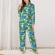 thumbnail image 2 of Balery Hawaii Palms Conjunto de Pijama con Estampado para Mujer, Conjunto de Dos Piezas con Manga Larga, Ropa de Dormir Suave con Bolsillos, Pijamas Cómodos-Small, 2 of 7