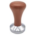 thumbnail image 1 of Prensa de café espresso con tapete de apisonamiento, base plana de acero inoxidable 304, mango de madera para café molido, accesorio para máquinas de espresso Barista (51 mm), 1 of 5