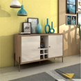 thumbnail image 2 of Manhattan Comfort Joy Wine Rack Serveur en Blanc et Brun, 2 of 12