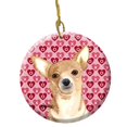 thumbnail image 1 of Carolines Treasures RDR3014CO1 Chihuahua Love and Hearts Ceramic Ornament, 1 of 2
