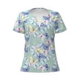 thumbnail image 3 of Naloa Colorful Butterfly Print T-Shirts Short Sleeve V Neck Tees for Women Fashion Tops Trendy Lightweight Soft Casual Summer Outfits Clothes, 3 of 5
