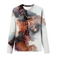 thumbnail image 4 of Pompotops Hauts Amples à Col Rond pour Femmes, T-Shirts Imprimés Décontractés à Manches Longues en Solde, 4 of 5