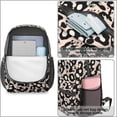 thumbnail image 4 of Black and Beige Leopard Print 17" School Backpacks for Teens,Waterproof Oxford Fabric,S-Shape Padded Straps for School,Travel,Hiking,Camping, 4 of 6
