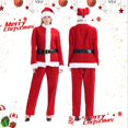 thumbnail image 2 of Santa Claus Outfit for Women Adult Santa Suit with Top Pants Hat Belt 4 Pcs Set Women’s Christmas Suit Party Suit, 2 of 4